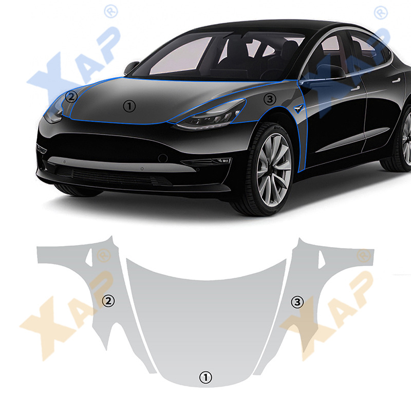 Invisible self-healing anti-scratch anti-fouling transparent protective film cross-border for Tesla Model3 20-23