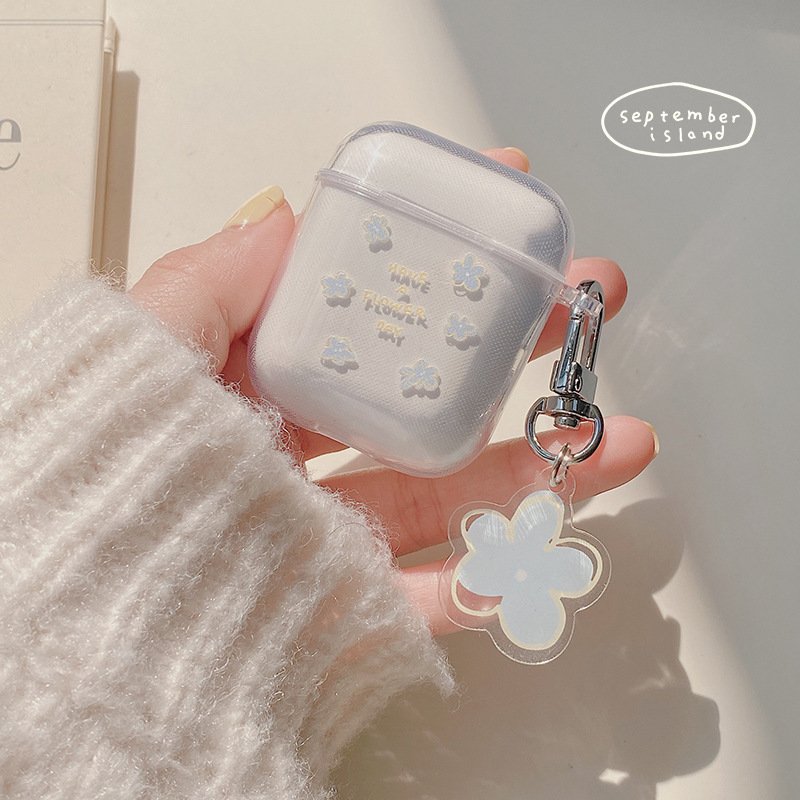 Fresh small flower suitable for airpods2 generation earphone protective cover Apple new three generation Pro domestic i12 soft shell transparent