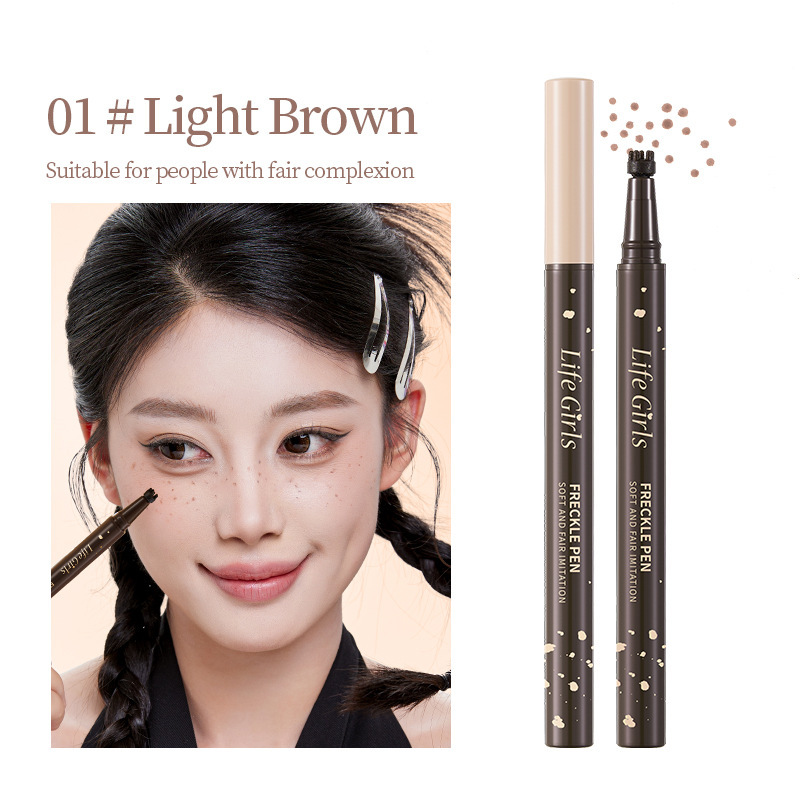 Life Girls suave imitación de pecas lápiz de color mixto de la sensación de belleza transfronteriza natural de punto de maquillaje lápiz de pecas