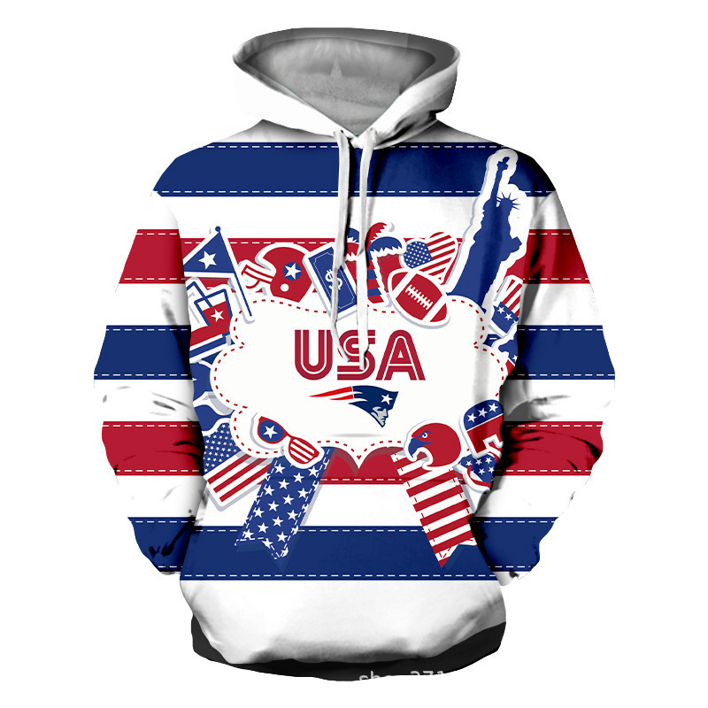 Cross-border US Independence Day peripheral trend personalized leisure 3D hooded vests a generation of hair Cross-border US Independence Day peripheral trend personalized leisure 3D hooded vests a generation of hair