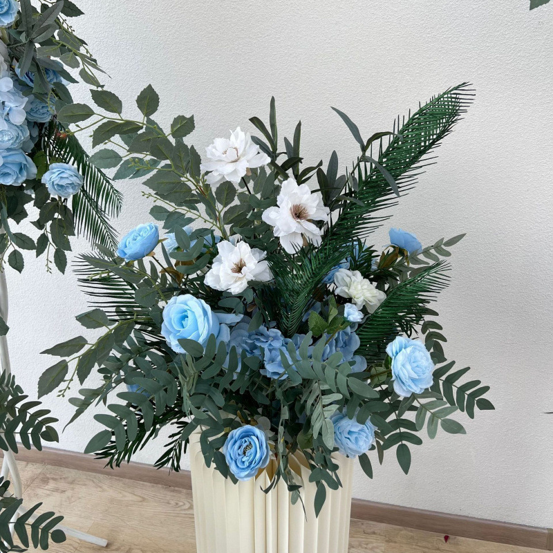 新款路引排花艺地排绢花订婚宴仿真成品大款装饰花布置婚庆婚礼|undefined