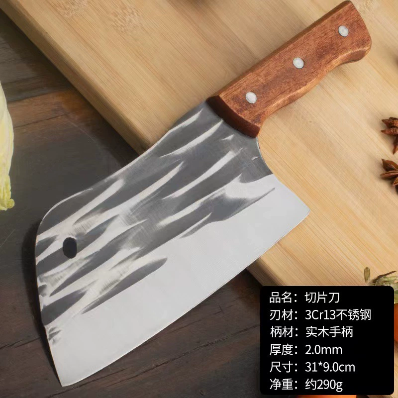 Ручная ковка ножа из нержавеющей стали для резки мяса (Паодзянху), для butcher и хозяйственного использования, деревянная ручка, толщина 1.5–4.0 мм