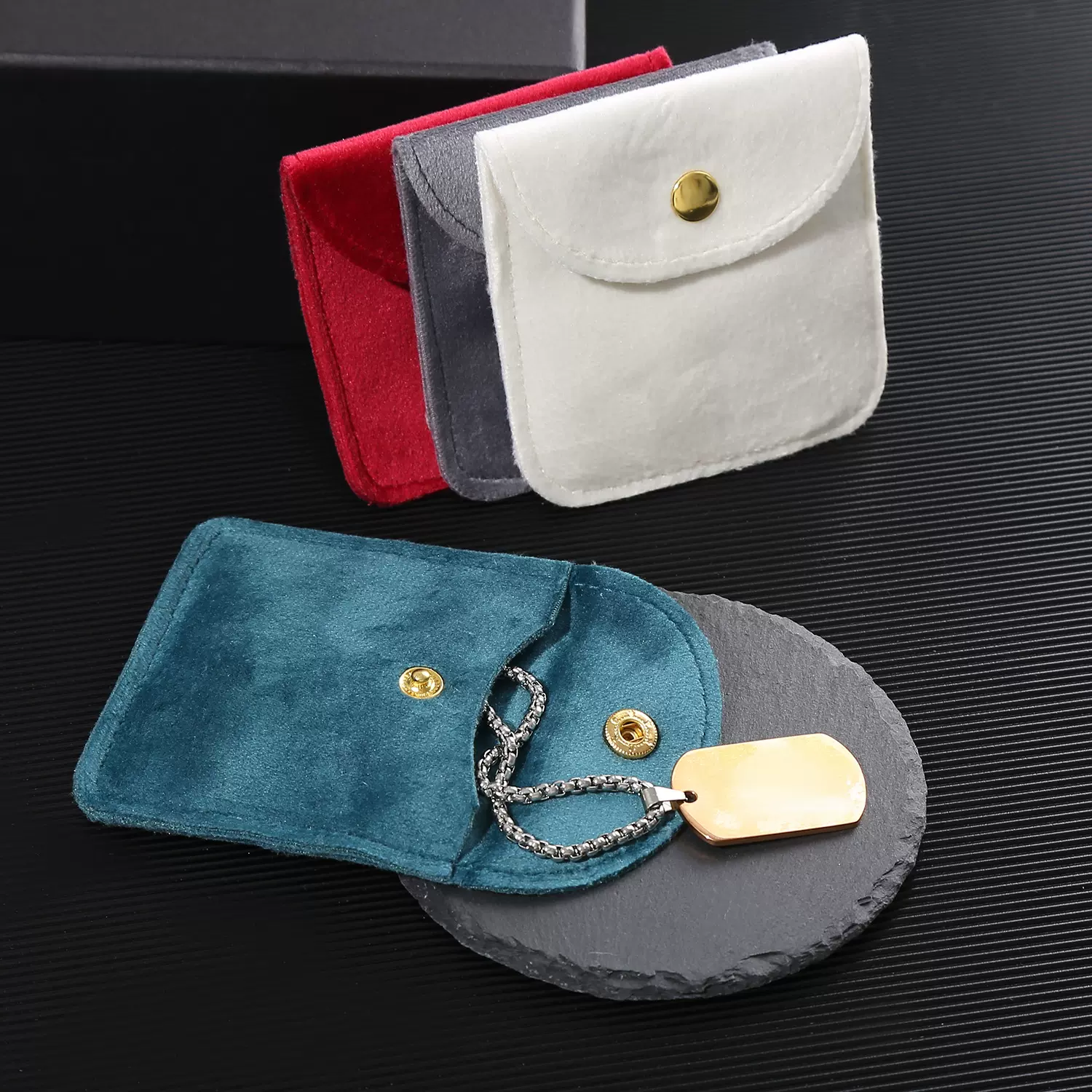 厂家批发圆角按扣纽扣袋珠宝首饰摁扣袋戒指手链吊坠防尘首饰收纳