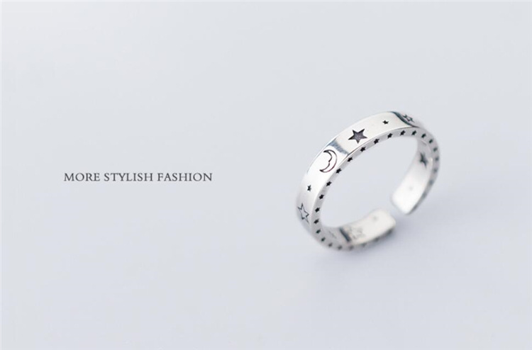 South Korea star moon index finger ring retro fivepointed star ringpicture10