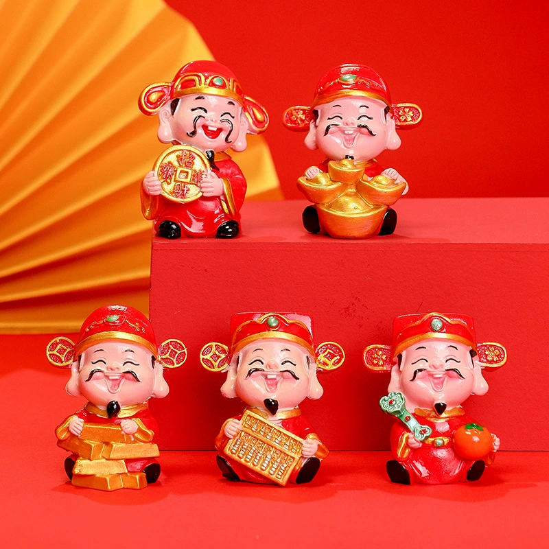 Новый Бог Богатства Смола Ремесла Мастерская Украшение Украшение Пять Путей Бог Богатства