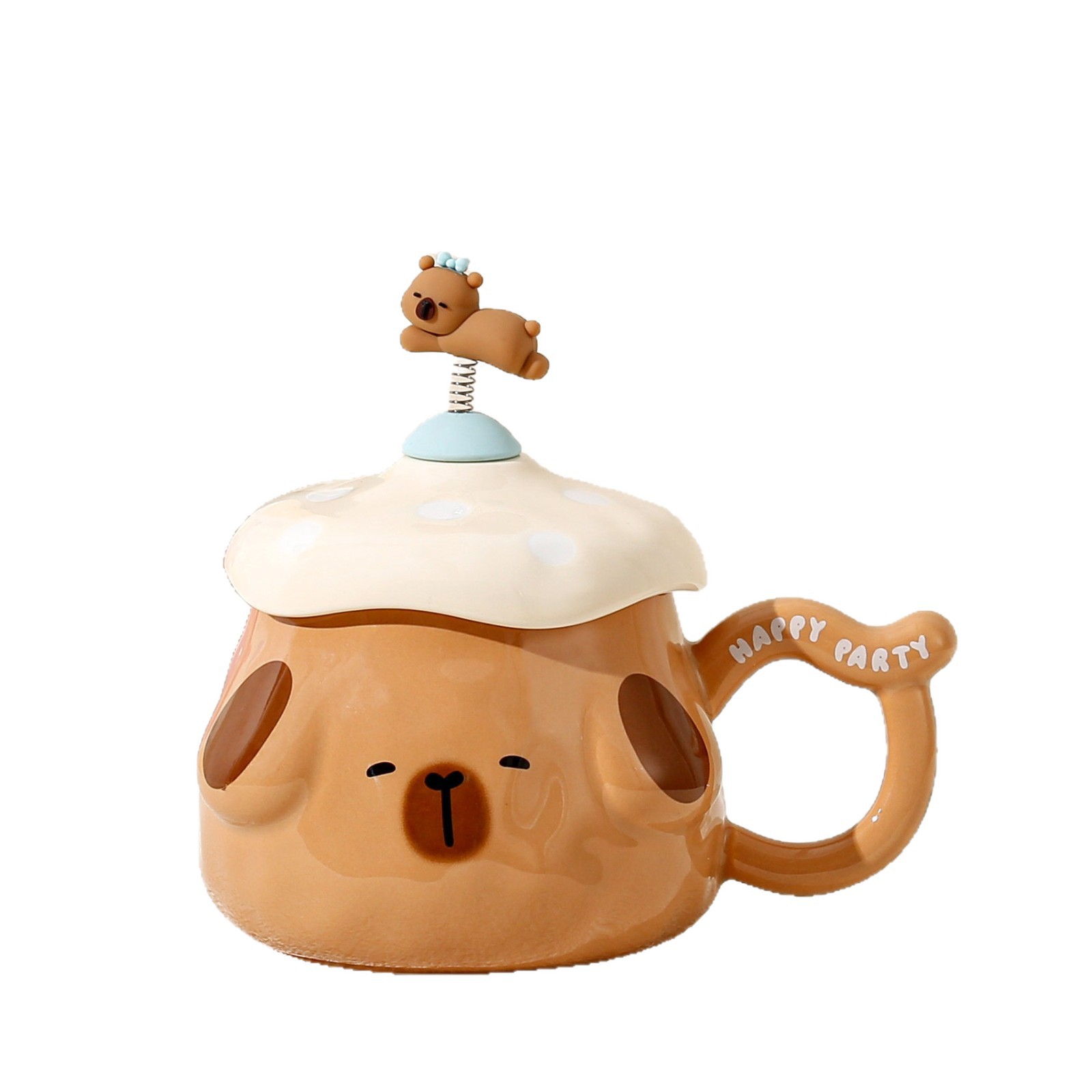 Curioso primavera pequeño animal cabeza de hongos cajas de regalo de alto valor de visualización sistema de curación taza de agua para un regalo de cumpleaños de una amiga