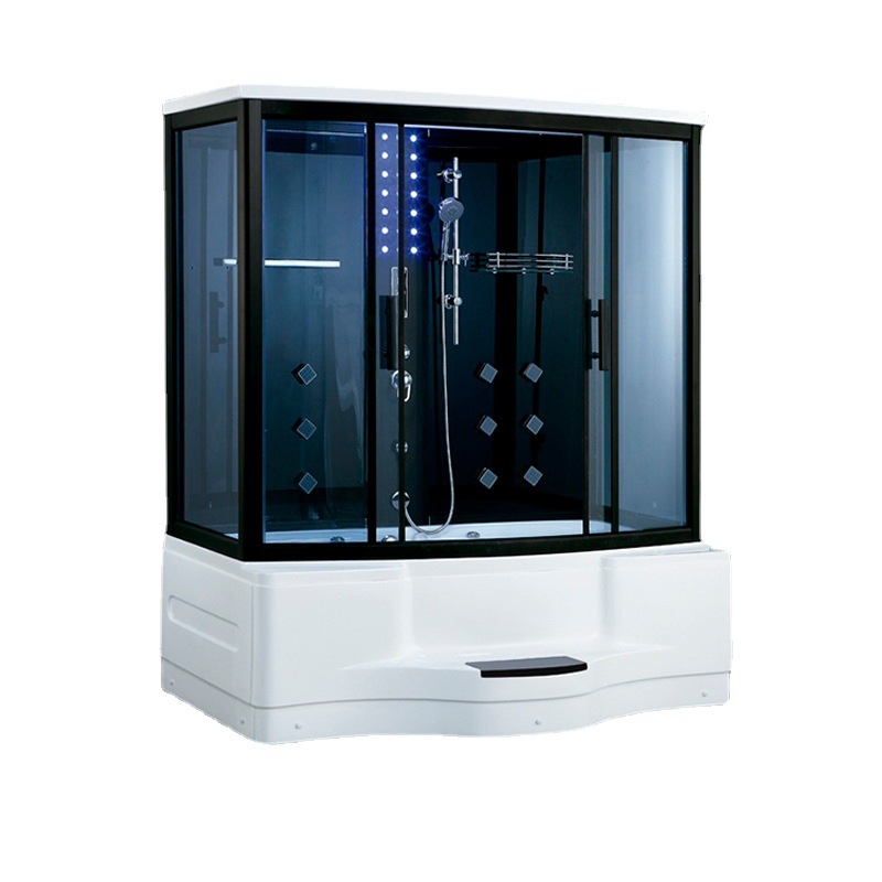 1,4/1,8 sala de vapor baño completo partición de vidrio baño con bañera integrado baño hogar