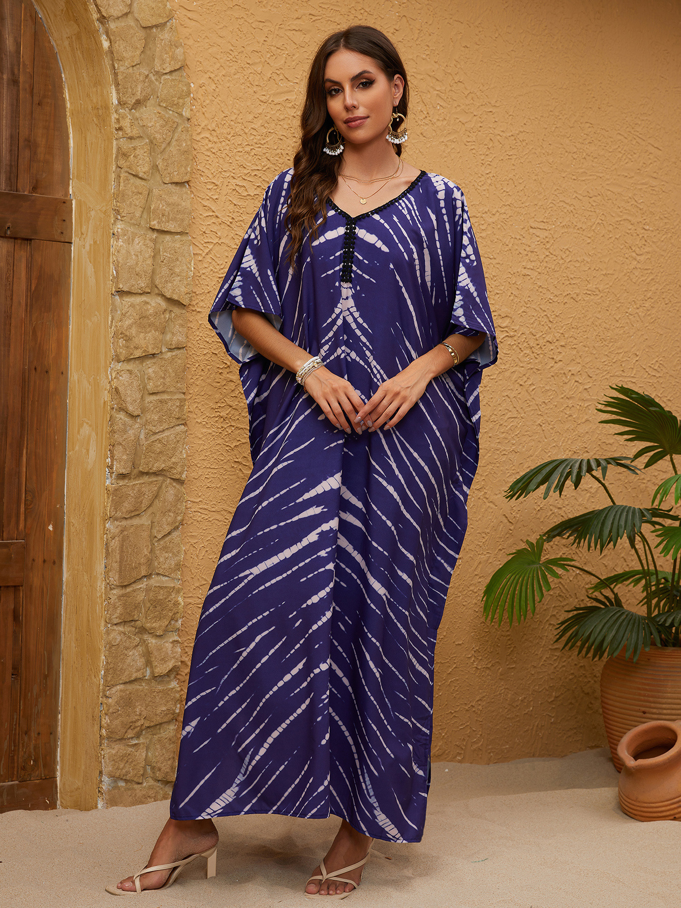 5D116 camisa de playa vestido de vacaciones bikini vestido suelto camisa protector solar transfronterizo amazonas