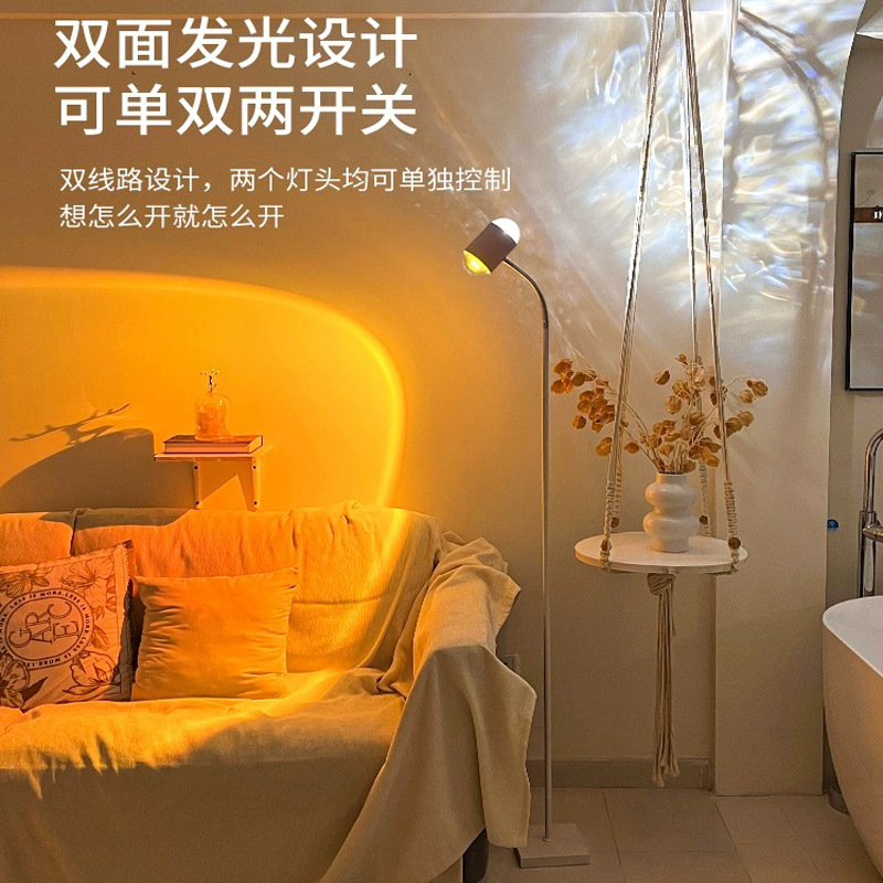 화이트 더블 헤드 워터 리플 + 선셋 레드 플로어 스탠딩 모델