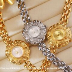 BS復古熱銷廠家直銷外貿小金表中古山茶花手鍊表氣質女表FA1803