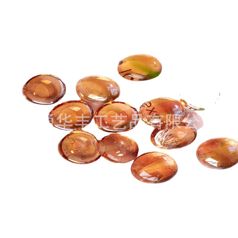 Cuentas planas de vidrio ámbar estilo principal, decoración para brasero, acuario, oficina y manualidades DIY