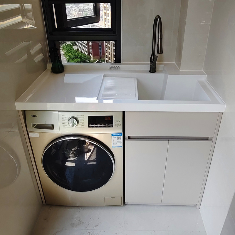 Honeycomb aluminum Han oxygen balcony cabinet washing machine partner washbasin integrated hanging cabinet aluminum alloy large storage cabinet combination can be set