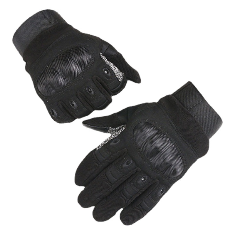 Pantalla táctil guantes tácticos de dedo completo cáscara de fibra de carbono protección conjunta antideslizante anti-corte anti-piercing de los hombres al aire libre fitness montar medio dedo