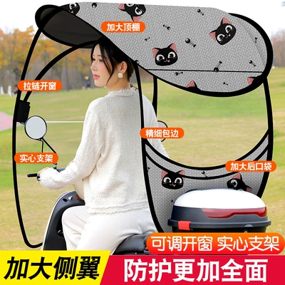 Sun Protection, Elektromobil üçün ön şüşə çətiri (günlük) - soft-shed-vinyl-grey-kitten-the-car-has-a-reversing-rearview-mirror