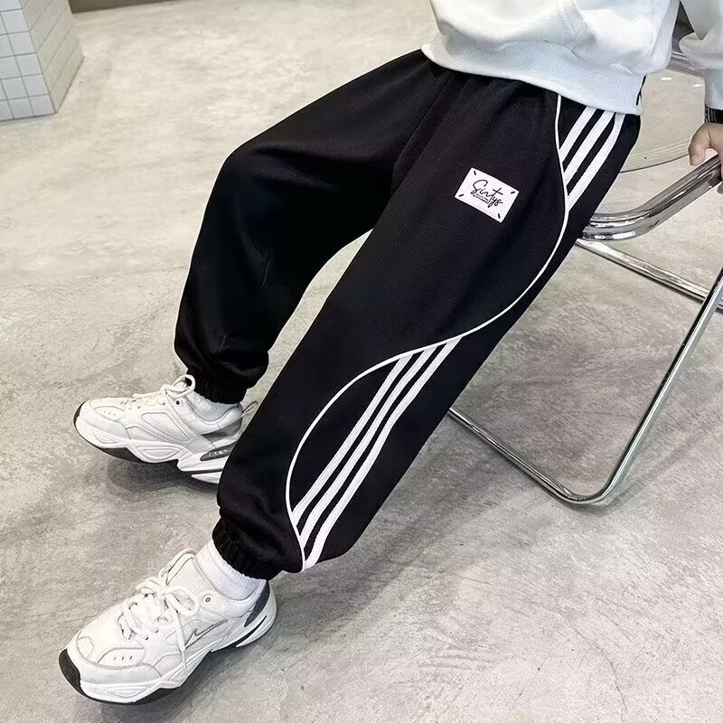 子供服男の子秋パンツ2025新作中大型子供春秋男の子スポーツスウェットパンツ秋ズボン流行|undefined
