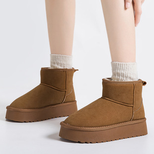 Winter New Snow Boots Women's fleece-lined Thickened Snow Cotton Shoes All-match Thick-soled Warm Shoes Short Boots G9902