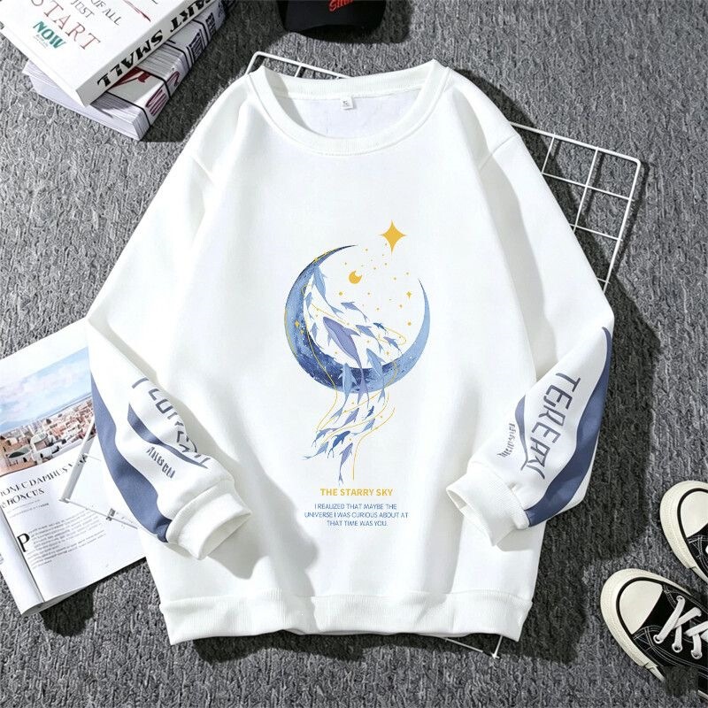 Spring and autumn long-sleeved thin youth sweatshirt, new loose Korean-style oversized round-neck base shirt, stylish student top Spring and autumn long-sleeved thin youth sweatshirt, new loose Korean-style oversized round-neck base shirt, stylish student top