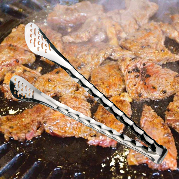 不锈钢无磁烧烤夹 竹节BBQ自助烤肉夹烤鱼夹 多功能食物夹 食品夹|ru