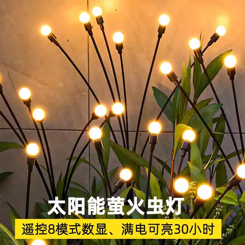 Transfronterizos LED solar luciérnagas lámpara de camping lámpara de césped luz de Navidad Halloween jardín lámpara de patio impermeable