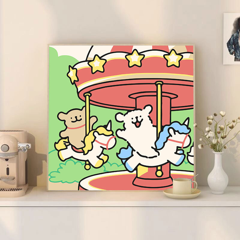 宮崎駿デジタル油絵DIY手描きぬりえ夏目友人帳ポニョ二次元アクリル画インスタ風|undefined