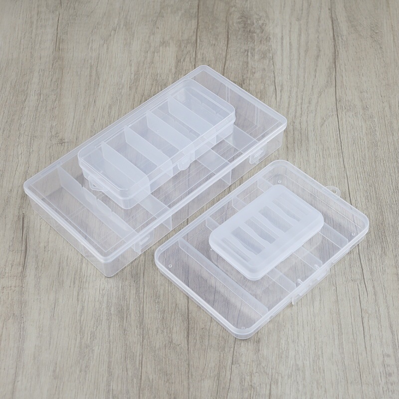 New plastic Luya 5 grid Luya bait box transparent plastic accessories box iron hook box stationery sewing storage box New plastic Luya 5 grid Luya bait box transparent plastic accessories box iron hook box stationery sewing storage box