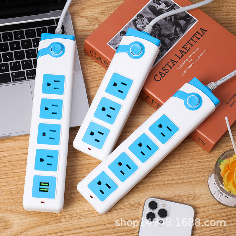 外贸插座源头厂家直销插板1平方2米铜包铝线排插多功能带USB