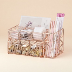 Nordic Desktop Metal File Rack Drawer-Type Office Supplies Multi-Functional Storage and Organization Multi-Layer Stationery File Frame