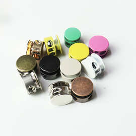 现货多色彩地雷形圆柱形服装绳扣止滑扣金属弹簧扣防滑鞋带A012