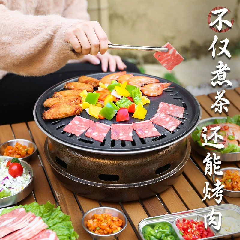 Уличная угольная печь для барбекю, гриль-стол для дома и использования в помещении, полный комплект