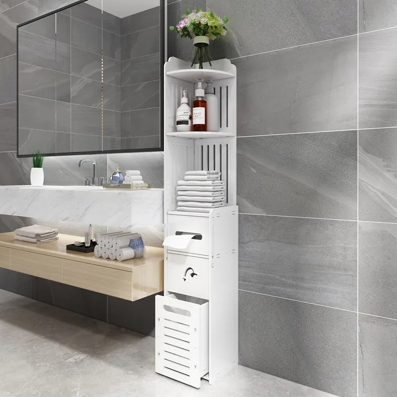 浴室马桶转角置物架家用卫生间大容量落地收纳架子多层储物柜防水