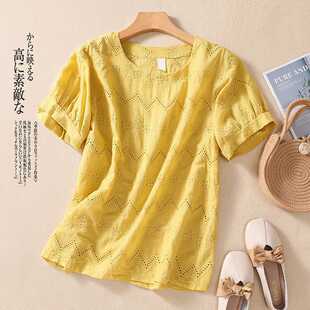 棉麻女短袖
