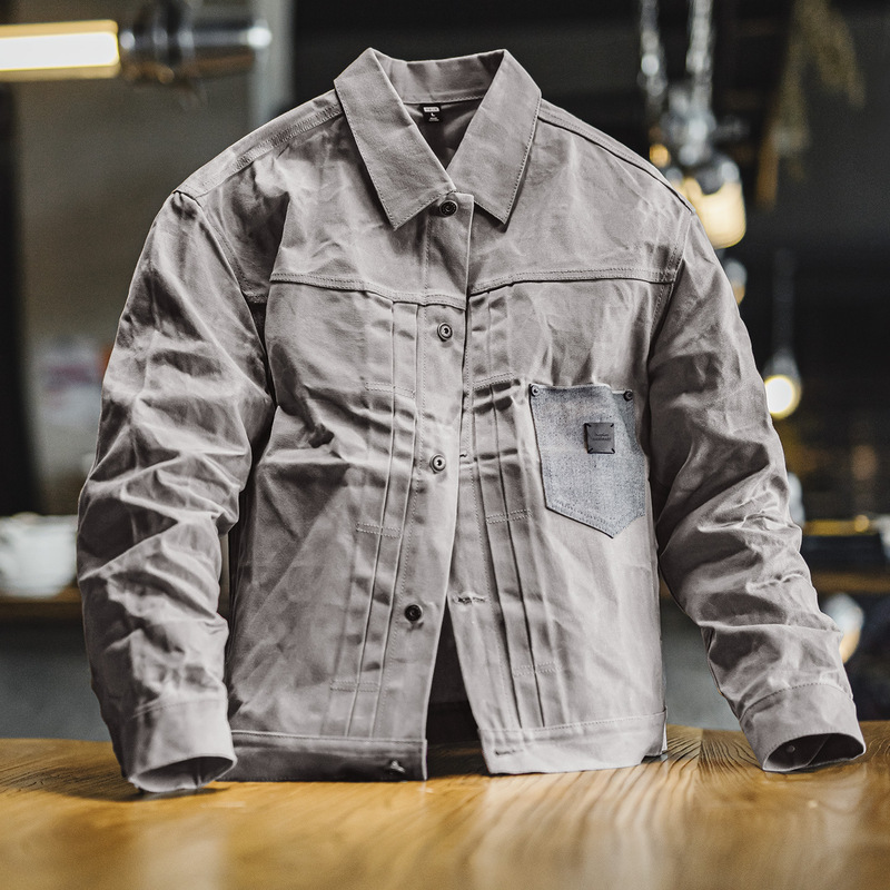 Maden Workwear American Retro Oil-Waxed Jacket Vintage Pure Cotton Hunting-Style Stiff Gray Second-Generation Men's Spring Jacket Maden Workwear American Retro Oil-Waxed Jacket Vintage Pure Cotton Hunting-Style Stiff Gray Second-Generation Men's Spring Jacket