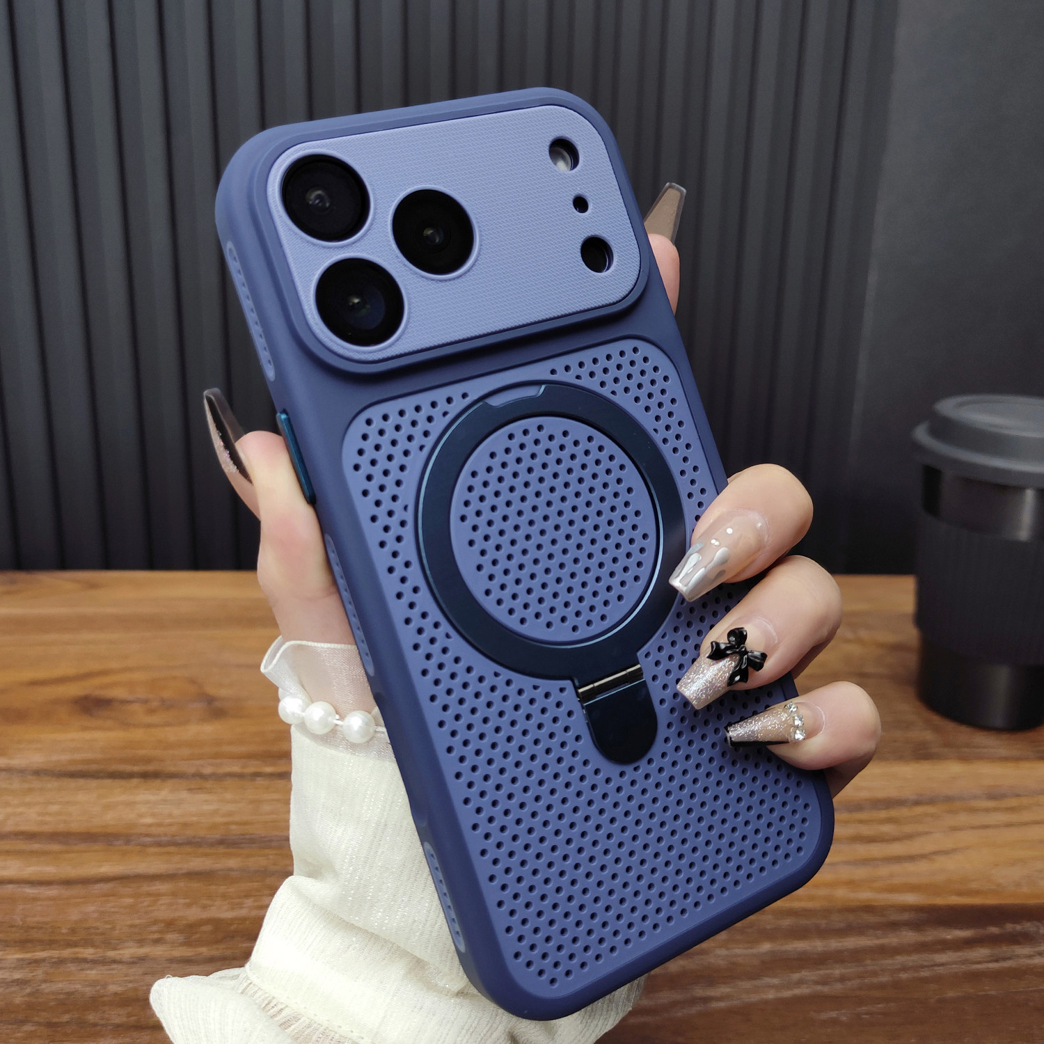 Funda Magnética con Soporte y Disipación de Calor de PC Anticaídas para iPhone 16 17 18 Pro