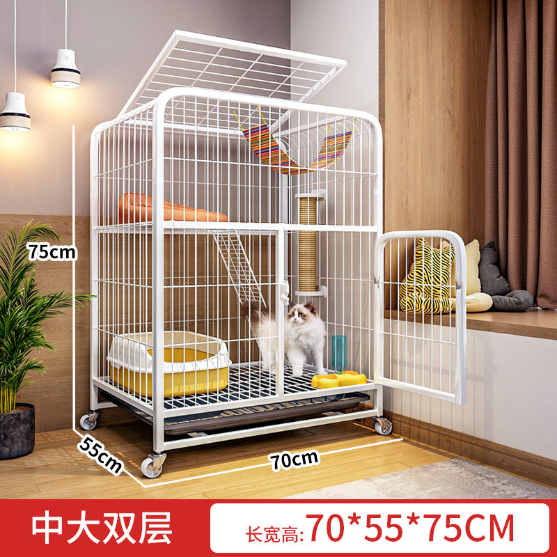 猫ケージ家庭用屋内特大フリースペース猫ヴィラトイレ一体型猫城猫ケージ猫クライミングフレームハウス|undefined
