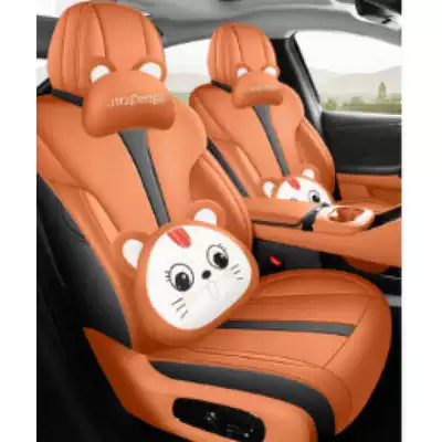 Modelə uyğun (Original) oturacaq örtükləri Cover Four Seasons Universal Cushion - black-orange-cartoon-version-note-model-year-half-package-for-rear-row
