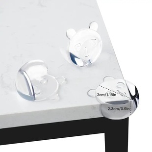 Baby Anti-Collision Protection Kids Safety Anti-Collision Corner Furniture Protective Cover Bear Head Thickeneded Transparent Table Corner Cover Socket