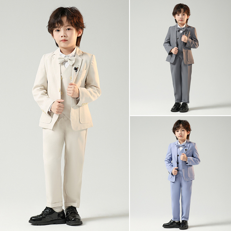 Boys' Suit Dress Autumn and Winter New British Solid Color Small Suit Boys Piano Host Activity Performance suit Boys' Suit Dress Autumn and Winter New British Solid Color Small Suit Boys Piano Host Activity Performance suit