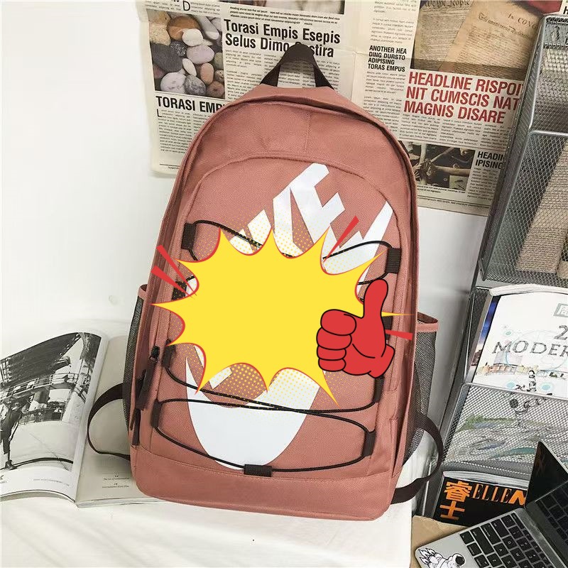 NK letter large capacity high version dual-shoulder backpack men women casual versatile school bag sports bag campus backpack
