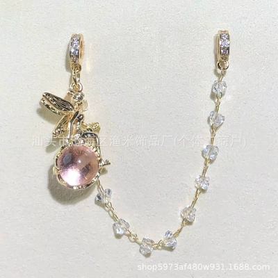 Zərgərlik ara hissələri, Accessories Fairy Goddess Pendant Spacer - gold-pink-elf-goddess-zircon-chain-terms