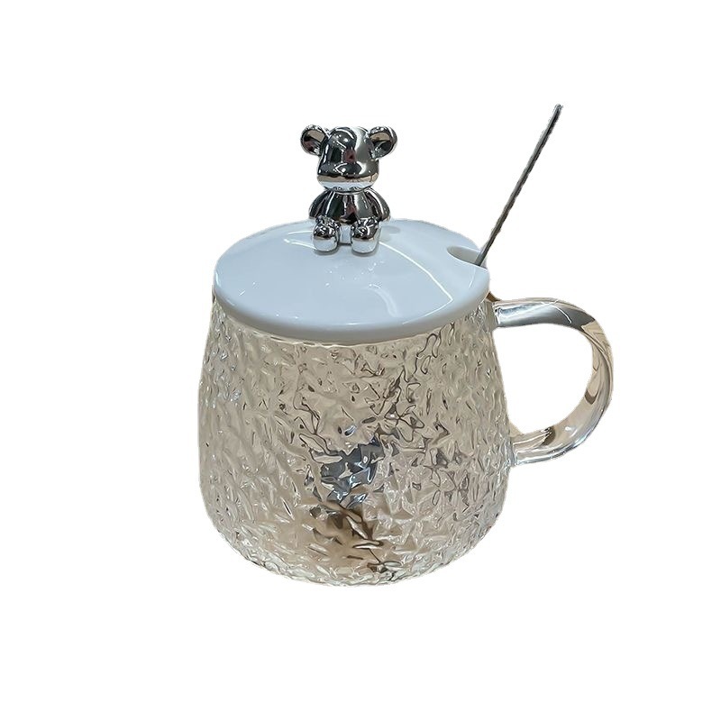 Heat-resistant Glass Mug With Hammered Handle For Tea And Coffee_voghion.com
