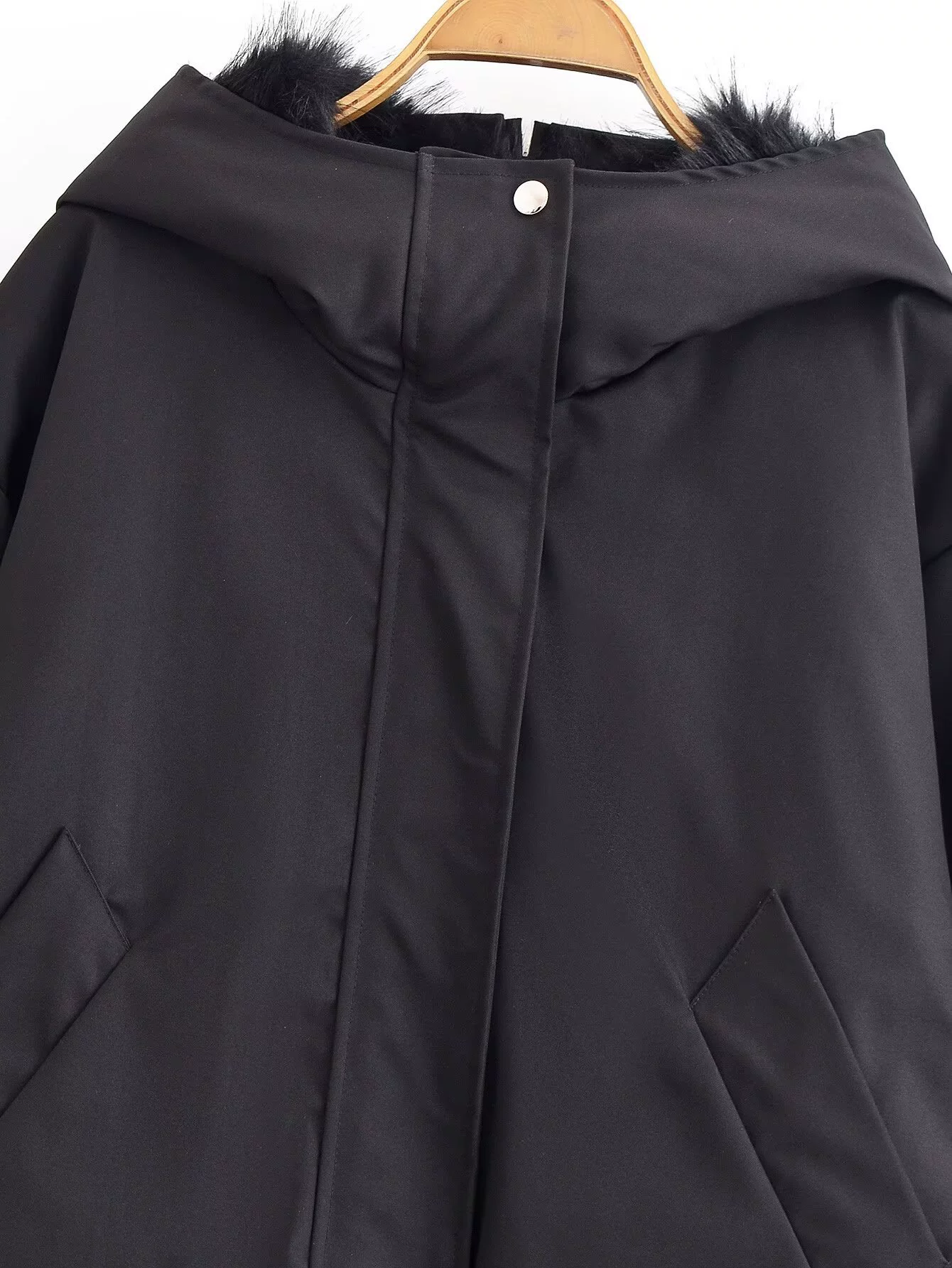 [Перекрестная торговля] модная осенняя короткая черная куртка для досуга с капюшоном, европейский стиль