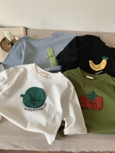 Japanese T-shirt, long-sleeve for men and women, three dimensional base body-friendly patch, children's clothing