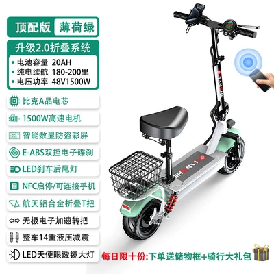 Qatlanan elektrik skuterlər: adults, portable electric vehicle - nfc-anti-theft-system180-200-miles-rangespace-grade-aluminum-alloylcd-color-screenthree-speed-power-adjustmentbike-a-grade-battery-cell-48v