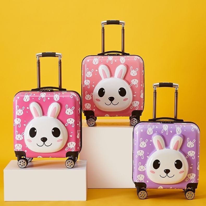 Children's trolley case luggage wholesale 18-inch boarding case 3D cartoon suitcase universal wheel gift logo leather case