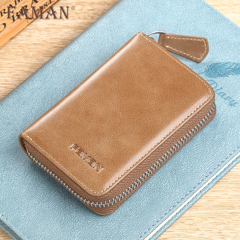 Bolsa de tarjetas de color sólido de cuero para hombres tarjeta de crédito de cuero multifuncional bolsa de tarjetas bancarias bolsa de tarjetas de órgano