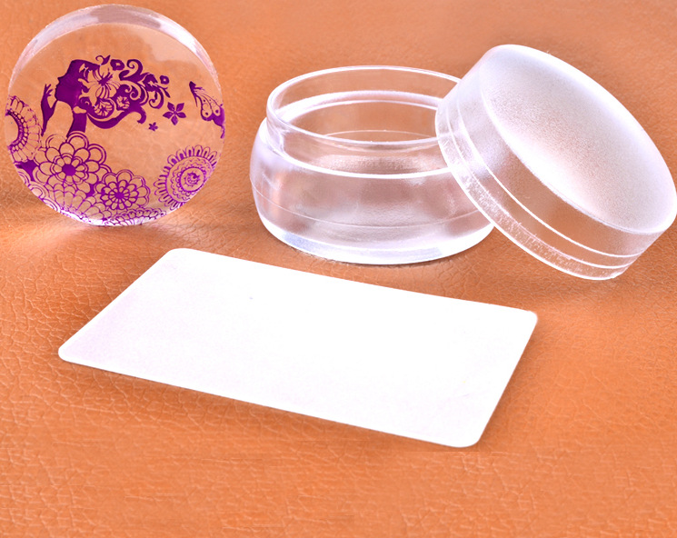 高档透纯高透明美甲转印章印头批发透明硅胶印章胶头