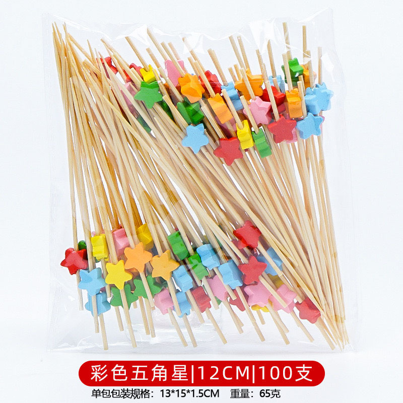 12CM un solo uso de frutas de bambú marca de cóctel creativa marca de frutas de bocadillos KTV arte marca de dientes fabricantes