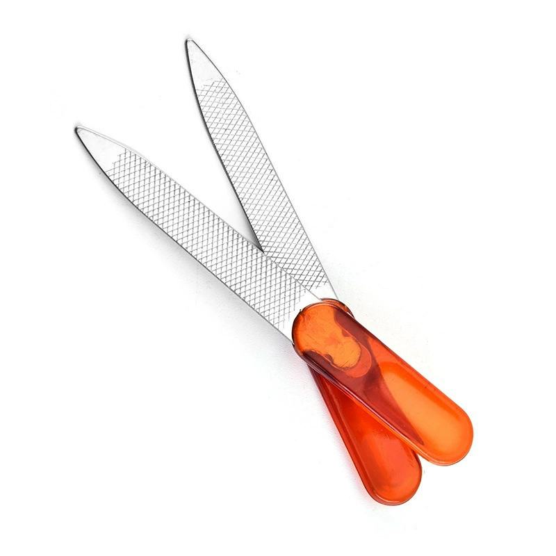 Оптовая продажа фабрики хорошего качества коричневая пластиковая ручка серая пилка для ногтей, пилочка для ногтей для аксессуаров для маникюра