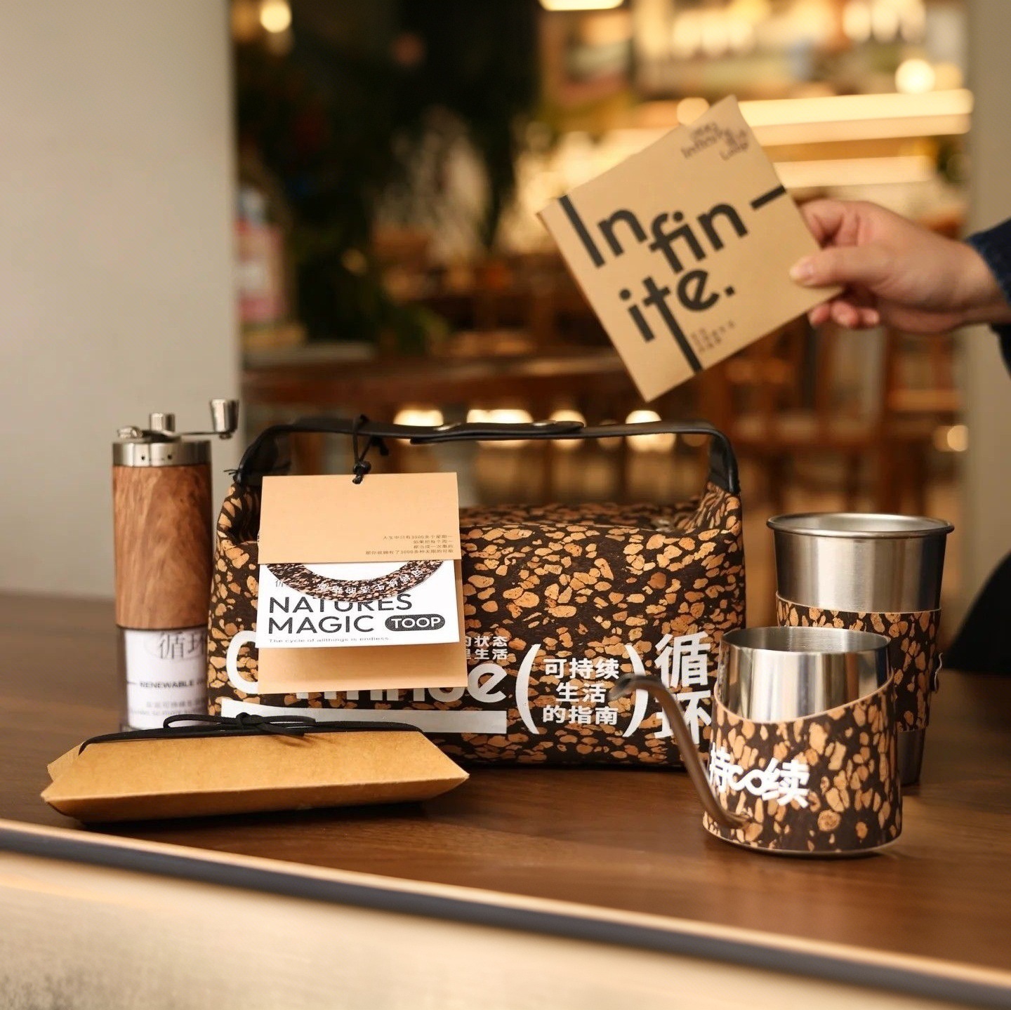 Regalos de negocios residuos de café mano set de café camping equipo de café portátil cafetera de café