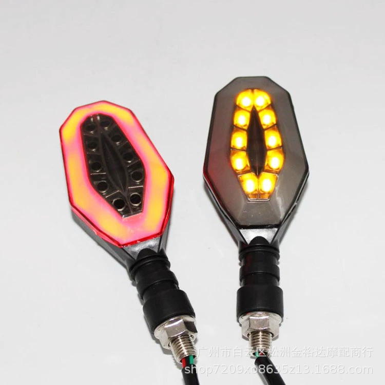 В наличии 12LED одно слово бар мотоцикл Проточная вода указатель поворота гоночный индикатор буква аксессуары для мотоциклов